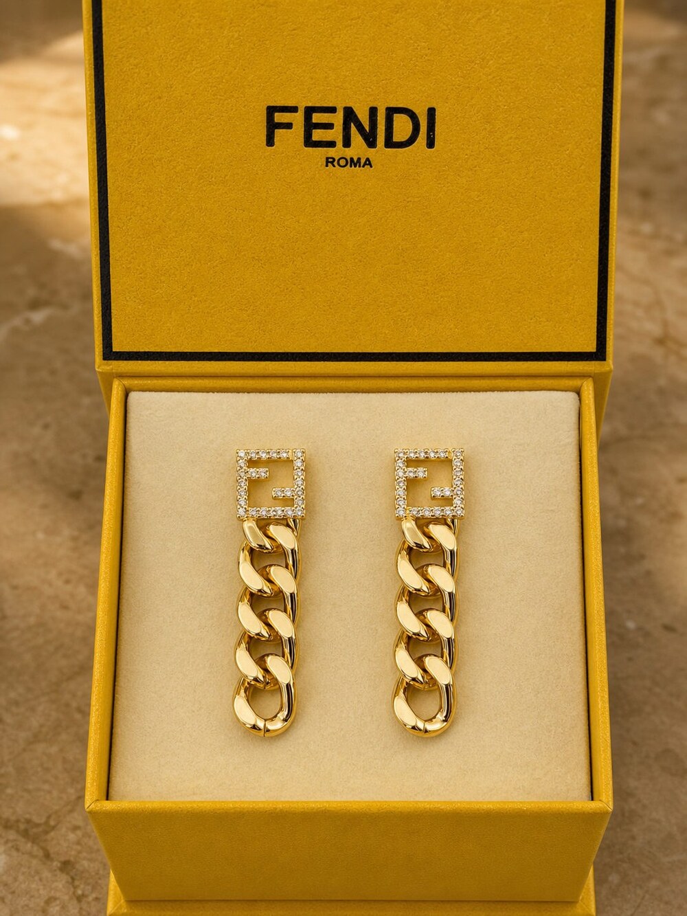 Fendi Modern Designer Earrings Style 4 | New with Box - Picture 2 of 9